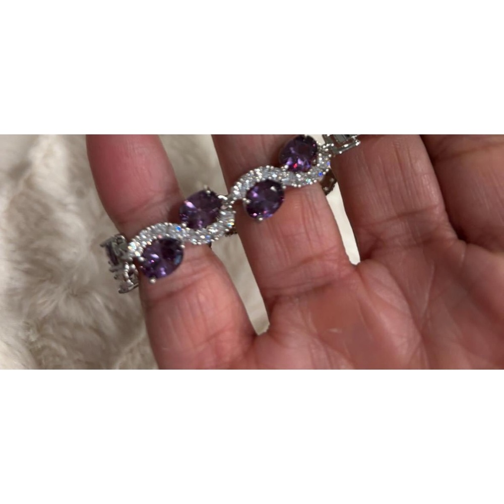 Silver and purple classy bracelet
